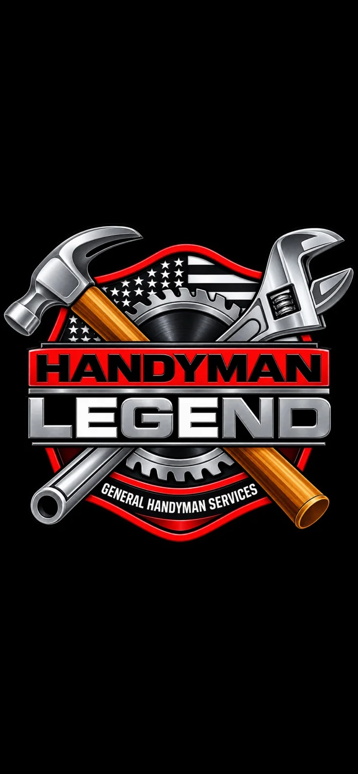 Handyman Legend crossed hammer and wrench logo